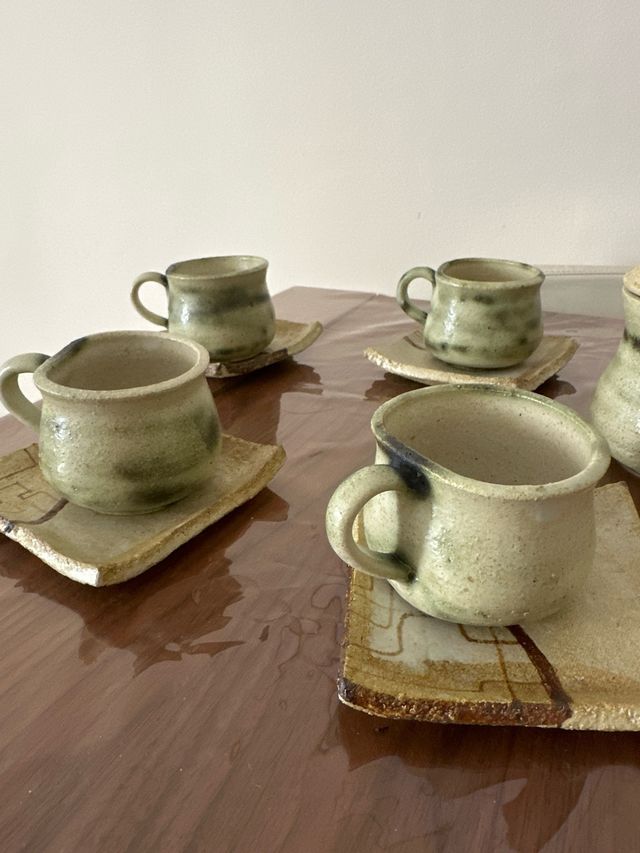 Juego de té de barro 