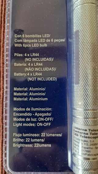 Linterna LED telescópica 