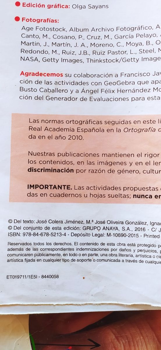 Libro de Matemáticas 3° ESO Anaya