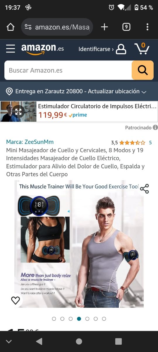 Mini masajeador cuello, espalda, brazos,