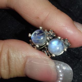 pendientes de plata con piedra lunar