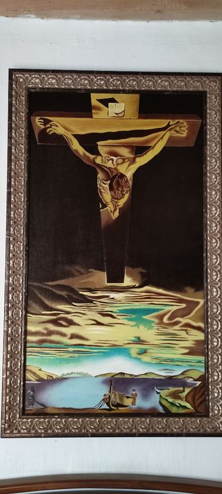 Cuadro,Óleo pintado a mano del Cristo de Dalí .