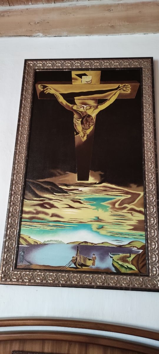 Cuadro,Óleo pintado a mano del Cristo de Dalí .
