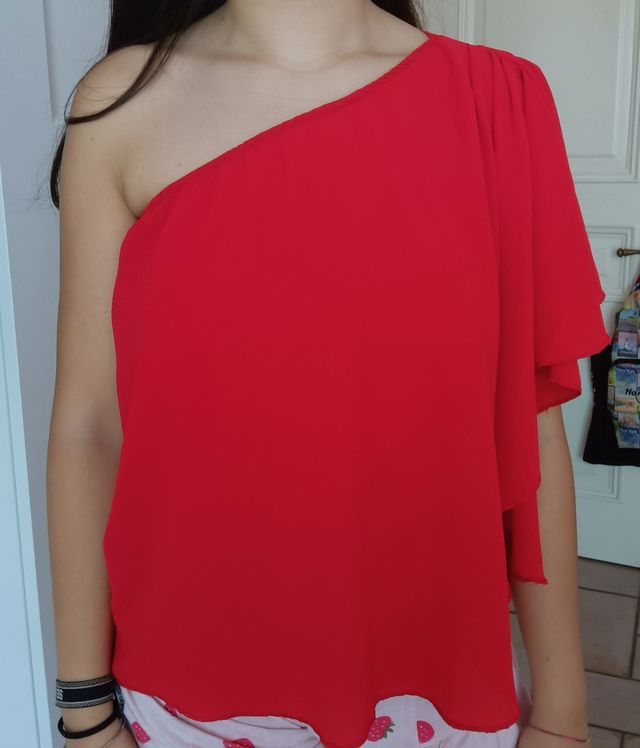 Top monospalla rosso 