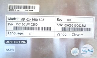 TASTIERA KEYBOARD TOSHIBA NOTEBOOK SATELLITE MP-03