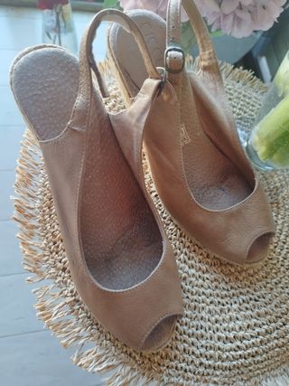Sandalias. cuña esparto.T 38