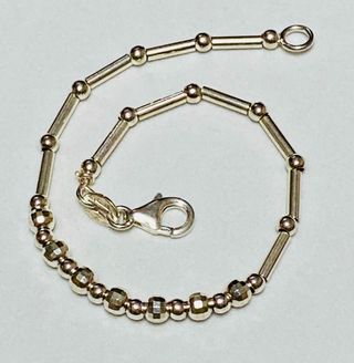 Pulsera de bolitas facetadas en plata de ley 925