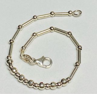 Pulsera de bolitas facetadas en plata de ley 925