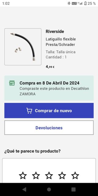 Latiguillo flexible hinchador bomba