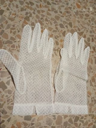 Guantes encaje blanco