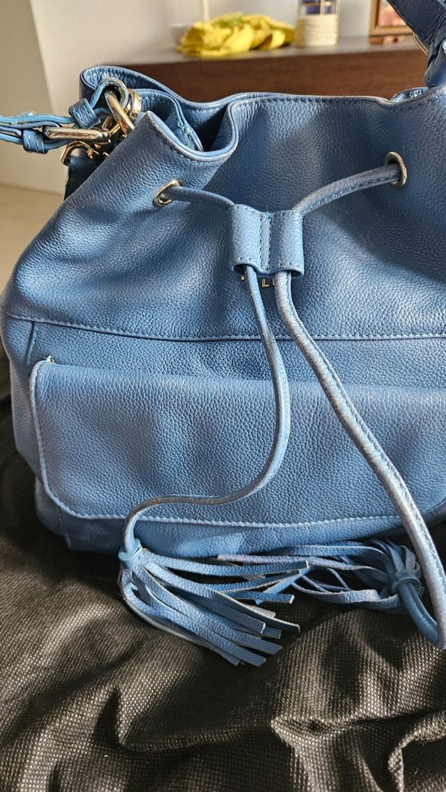 Secchiello Tosca Blu in Vera Pelle