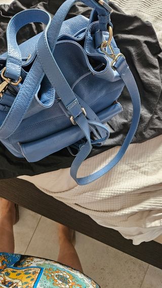 Secchiello Tosca Blu in Vera Pelle