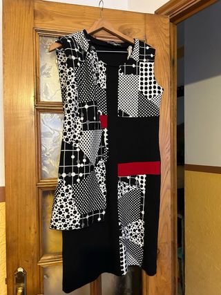 Traje de vestido y chaqueta de punto fino