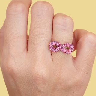 Anillo Infinito circonitas fucsias