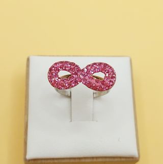 Anillo Infinito circonitas fucsias