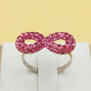 Anillo Infinito circonitas fucsias