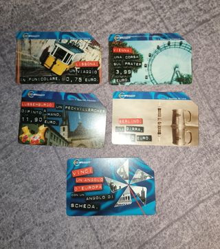 5 Schede Telefoniche Telecom Capitali d'Europa