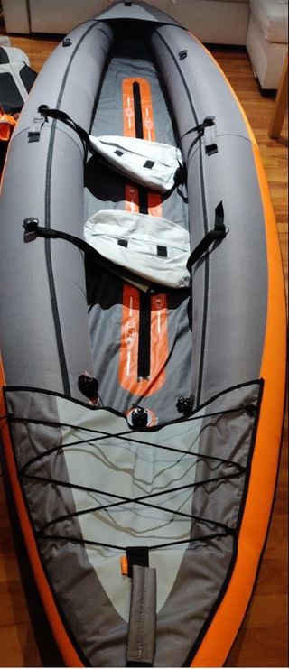 kayak hinchable 2/3 plazas + remos chalecos bomba