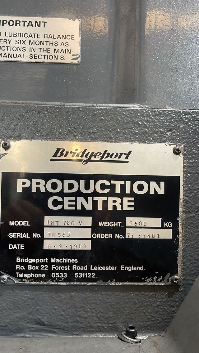 Centro mecanizado BRIDGEPORT INTERACT 720 V. 4ºeje