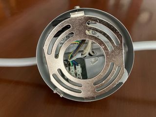 Lampara techo 3 focos IKEA, niquelado, bombillas