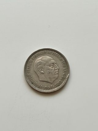 Moneda 5 pesetas Franco 1957