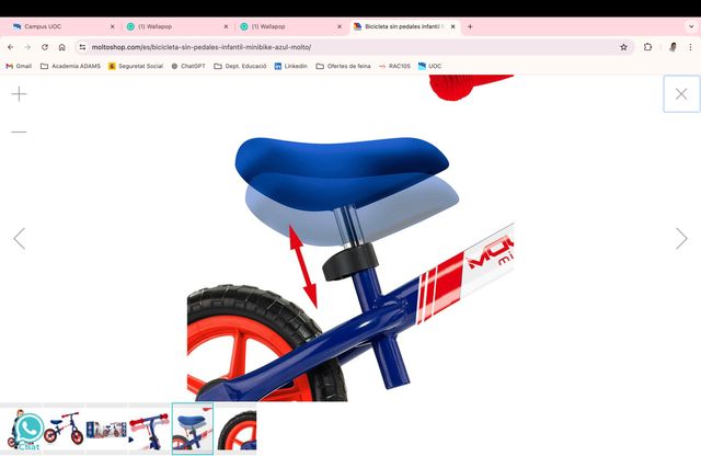 Bicicleta sin pedales - Minibike Azul Molto