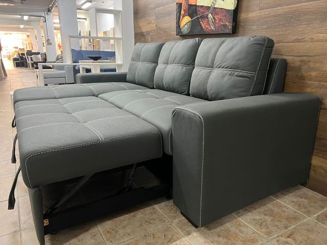 Sofa cama grande y elegante negro (antimanchas)