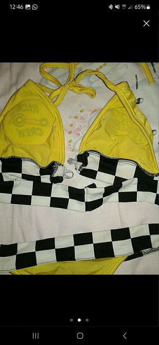 Bikini amarillo tanga racer girl