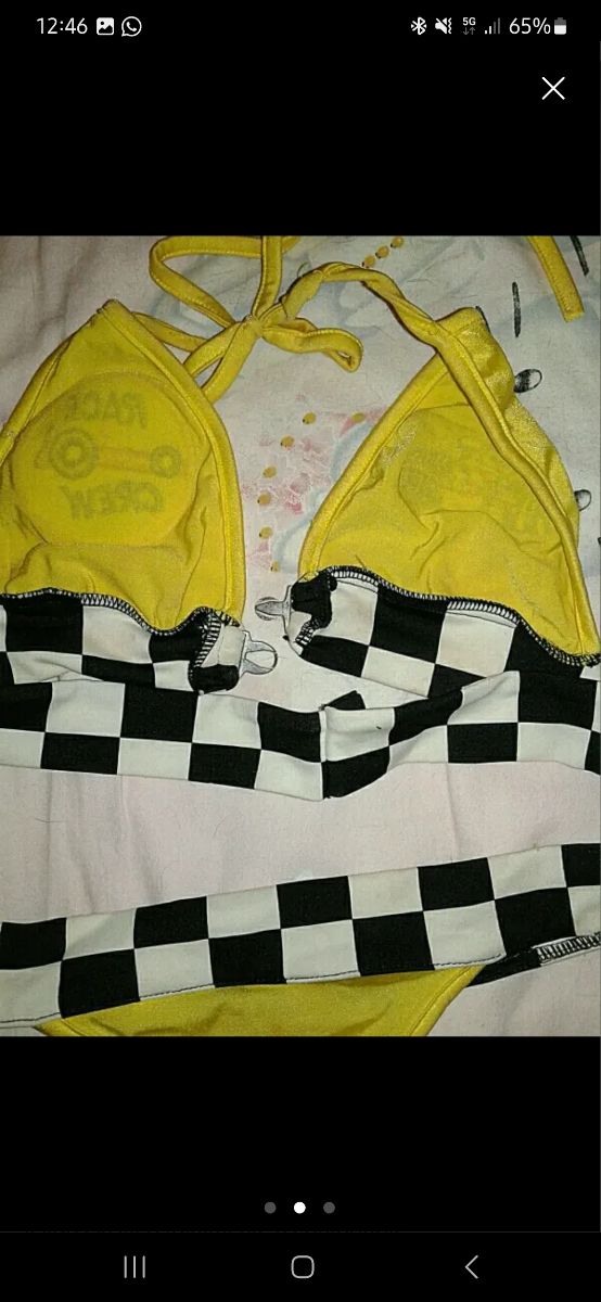 Bikini amarillo tanga racer girl