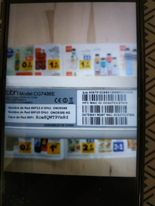 Router modelo: CG7486E