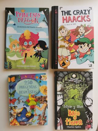 4 libros juveniles ilustrados-tapa dura (7-11 años