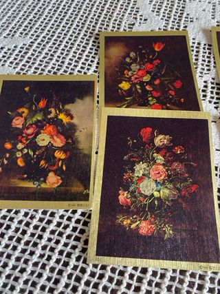 Sette stampe vasi fiori laminati