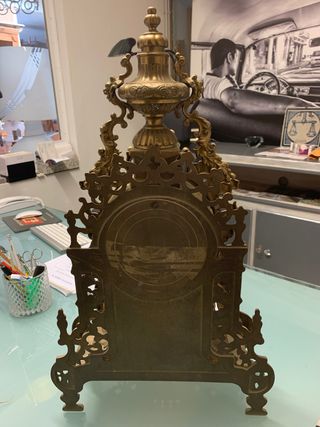 orologio da tavola stile barocco in ottone XX