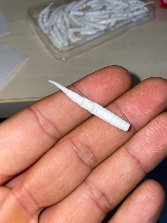 🎣⚡️PACK 35 VINILOS BLANCO UV 40MM⚡️🎣