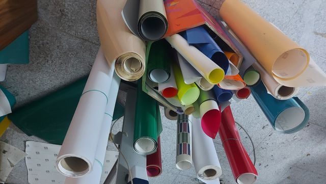 Plotter de corte y lote de vinilos