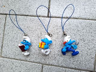 3 Puffi charm x cellulare/portachiavi,nuovi.