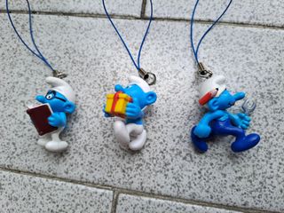 3 Puffi charm x cellulare/portachiavi,nuovi.