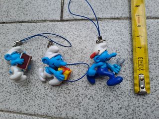 3 Puffi charm x cellulare/portachiavi,nuovi.