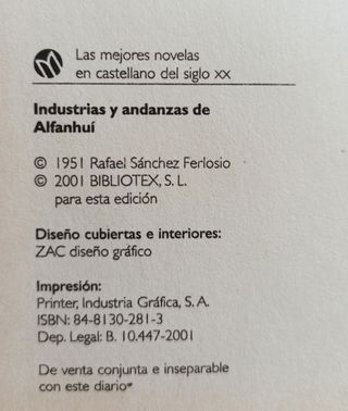 📚 LIBRO "INDUSTRIAS Y ANDANZAS DE ALFANHUI"