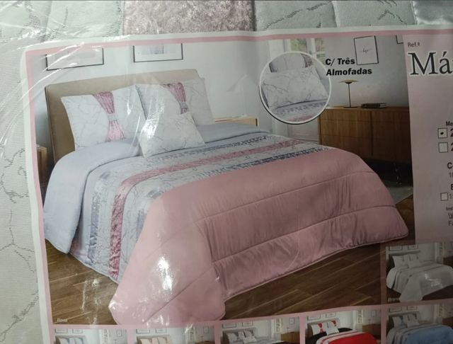 Edredón marmoleado rosa