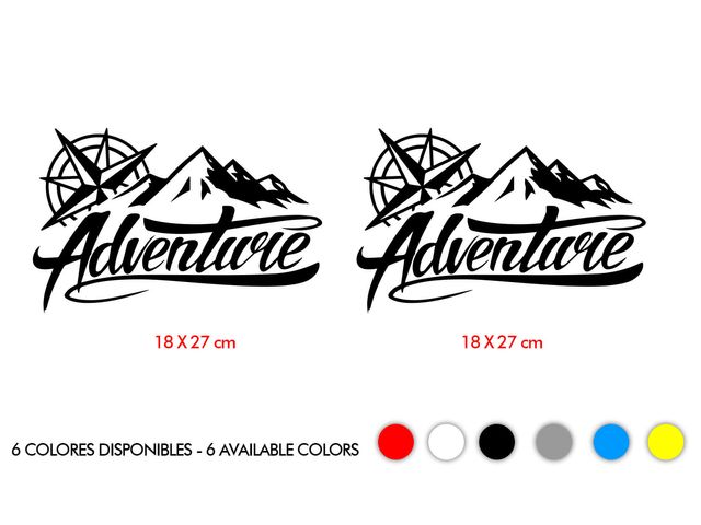 2 Pegatinas Adventure Rosa De Los Vientos