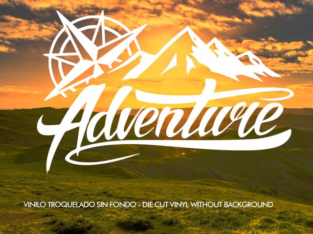 2 Pegatinas Adventure Rosa De Los Vientos