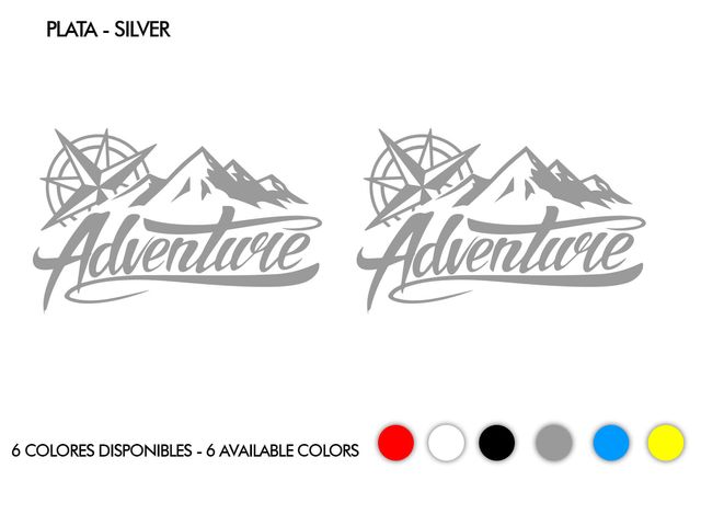 2 Pegatinas Adventure Rosa De Los Vientos