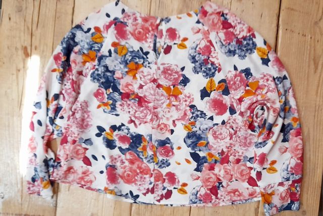 Blusa corta fiori camicetta