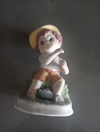 2 statuine vintage in ceramica colorata 