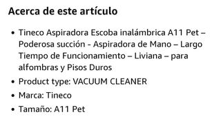Tineco Aspiradora Escoba inalámbrica A11 Pet.