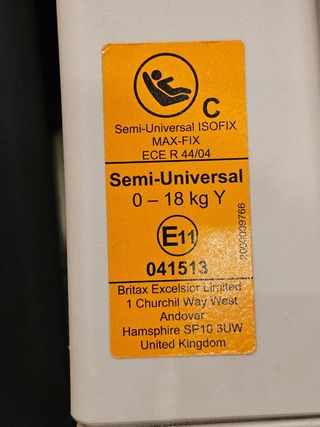 Silla de coche Britax Romer MAX-FIX, 0-18 kg.