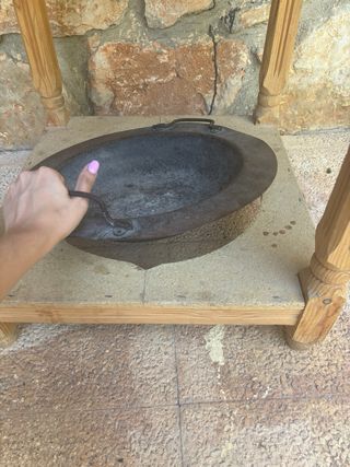 Mesa camilla con brasero de picón