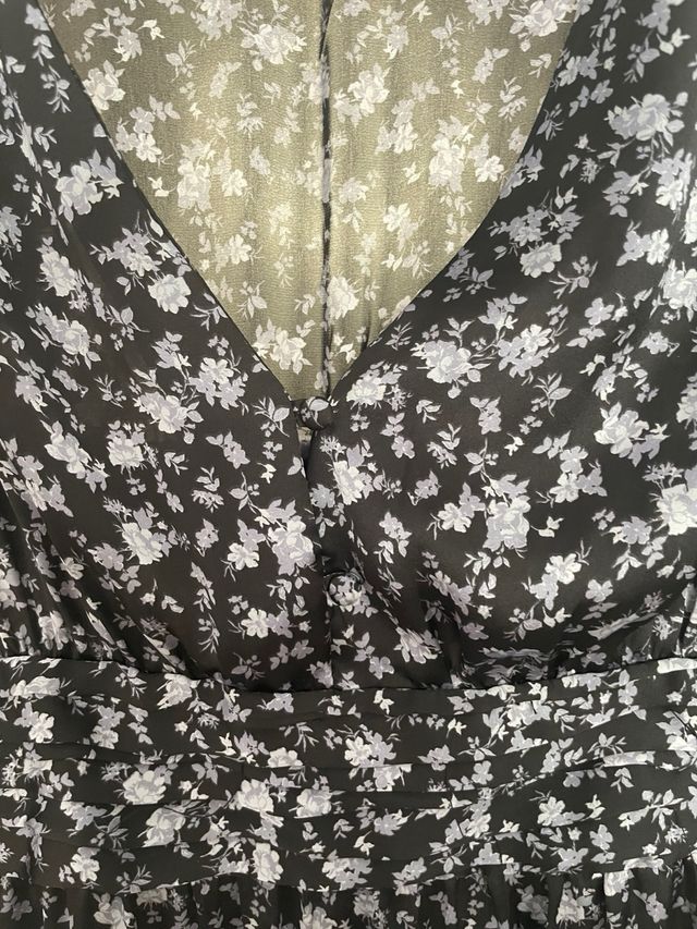 Vestido manga larga satinado Zara