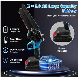 Mini Motosega 2 Batterie 4000 mAh 900 watt a mano